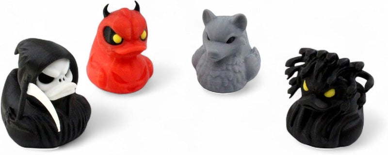 PowerTRC 4Pcs 3D Printed Duck Figurines – 2 inches Mini Duck Accessory Collectibles Car Dashboard Desk Office Décor, Cruise Ducks Hiding Werewolf Devil Brim Reaper Medusa Ducking – 3D Printed in USA - Image 3
