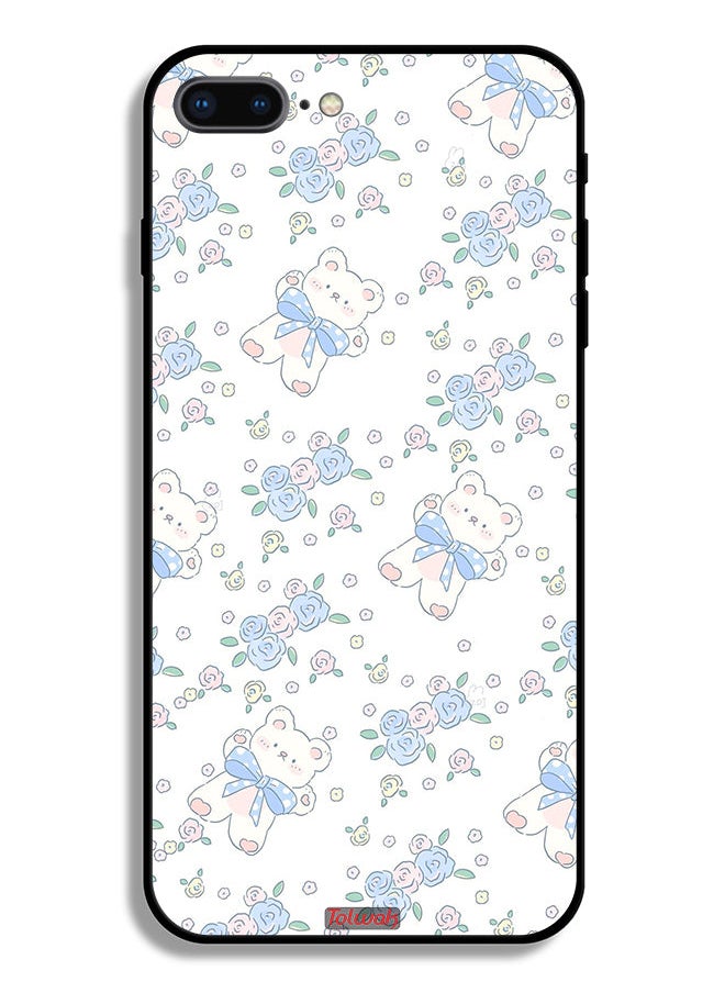 Tolwak - Apple iPhone 8 Plus Protective Case Cute Teddy Bear And Flowers Icon - Image 1