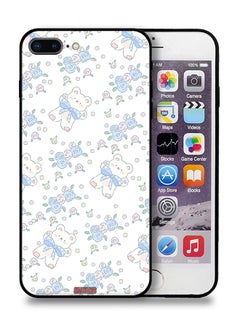 Apple iPhone 8 Plus Protective Case Cute Teddy Bear And Flowers Icon
