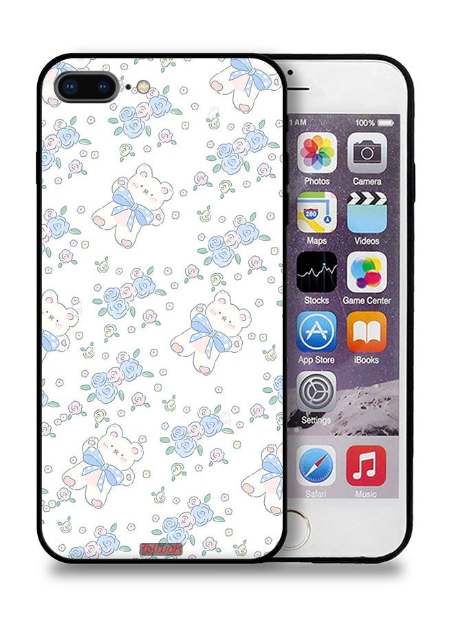 Tolwak - Apple iPhone 8 Plus Protective Case Cute Teddy Bear And Flowers Icon - Image 1