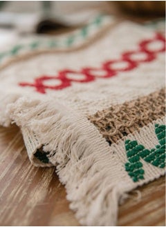 Generic Creative Bohemian Ethnic Table Runner, Colorful Plaid Cotton Linen Braided Tassel Rectangular Coffee Table Tablecloth Home Party Restaurants Kitchen Holiday Wedding Decorations (12"*70.8")  - Image 4