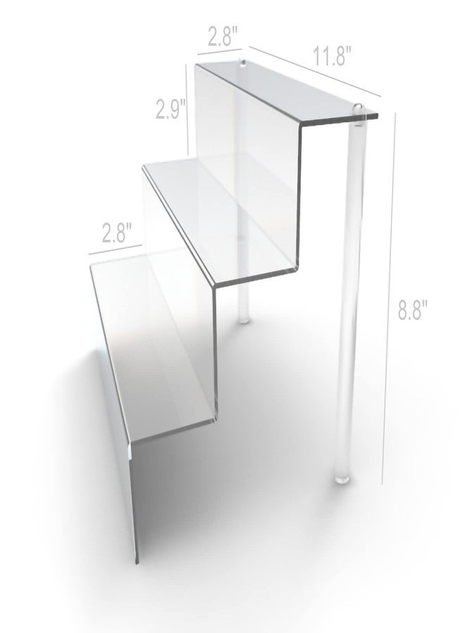 FixtureDisplays® Acrylic Risers 11.8" W x 8.5" D Three-Tier Acrylic Step Display Jewelery Display Decoration and Organizer 16799-NPF - Image 3