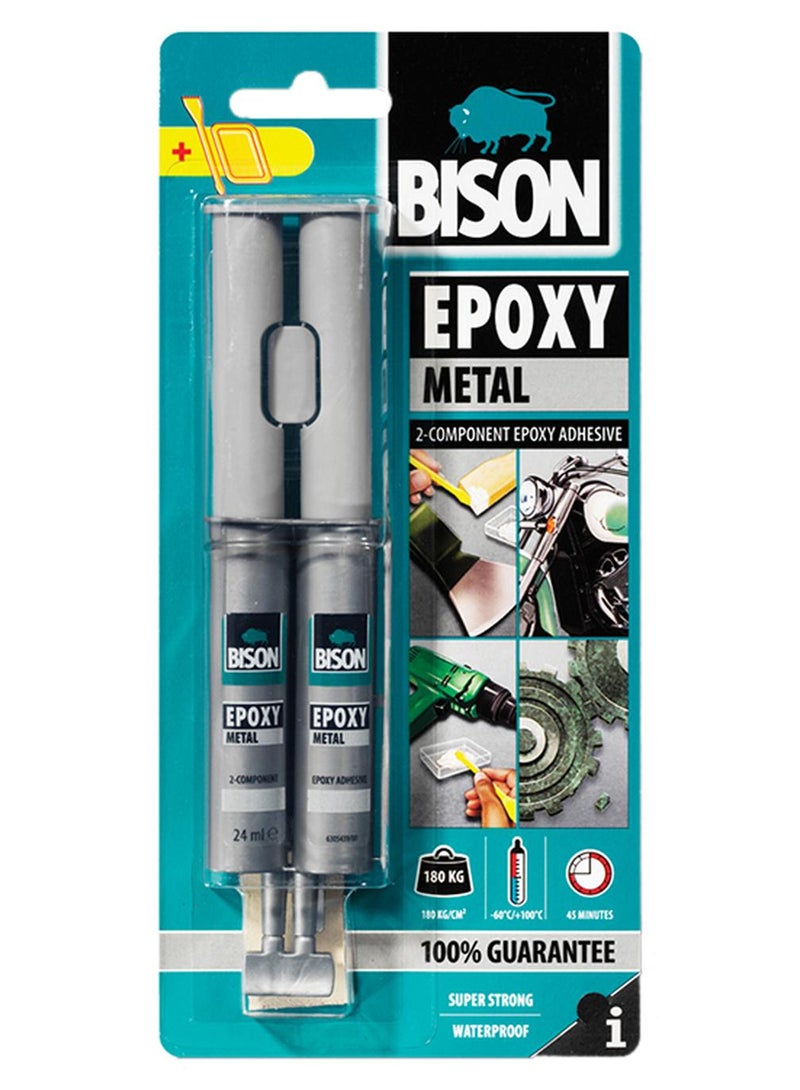 Bison 2 Component Metal Adhesive Grey/White/Black 24ml - Image 1
