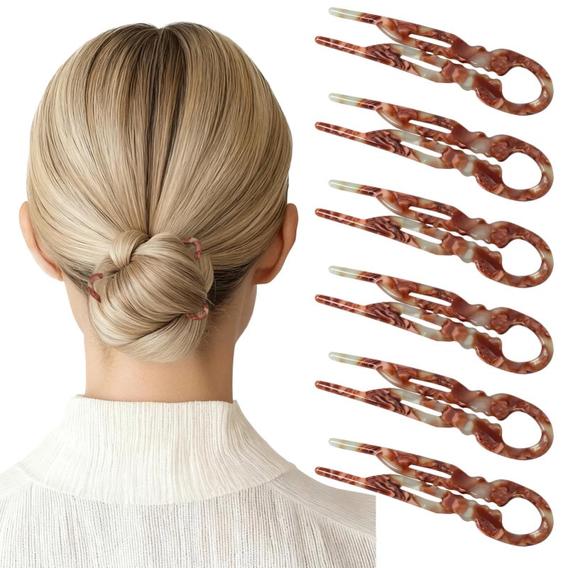 Sunolga 6 PCS 2.83 in Small French Hair Pins for Women, Prestige Hair Pins for All Hair, Curved Shape for Better Head Fit Hair Accessories, Serrated Anti-Slip Design Hairpins - Image 1