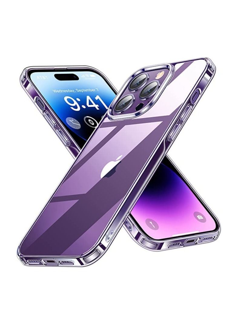 Clear Transparent Case Anti-Yellowing Military, Ultra-Thin, Shock Absorption Anti-Scratch Protective Phone Case Back Cover For Apple iPhone 14 Pro Max 6.7" Clear
