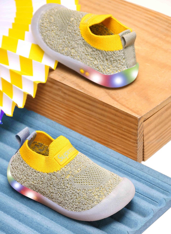 KATS Kids LED Slip-On Sneakers with Cushioned Footbed and Woven Design - Image 1