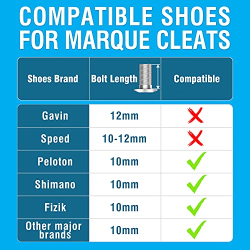 MARQUE Look Delta Compatible Cleats - 9 Degree Float Red Cleat Set for Peloton Indoor Cycling and Outdoor Road Cycling Designed for Women and Men Clipless Spinning and Cycle Shoes (9 Degree - 1 Pair) - Image 5