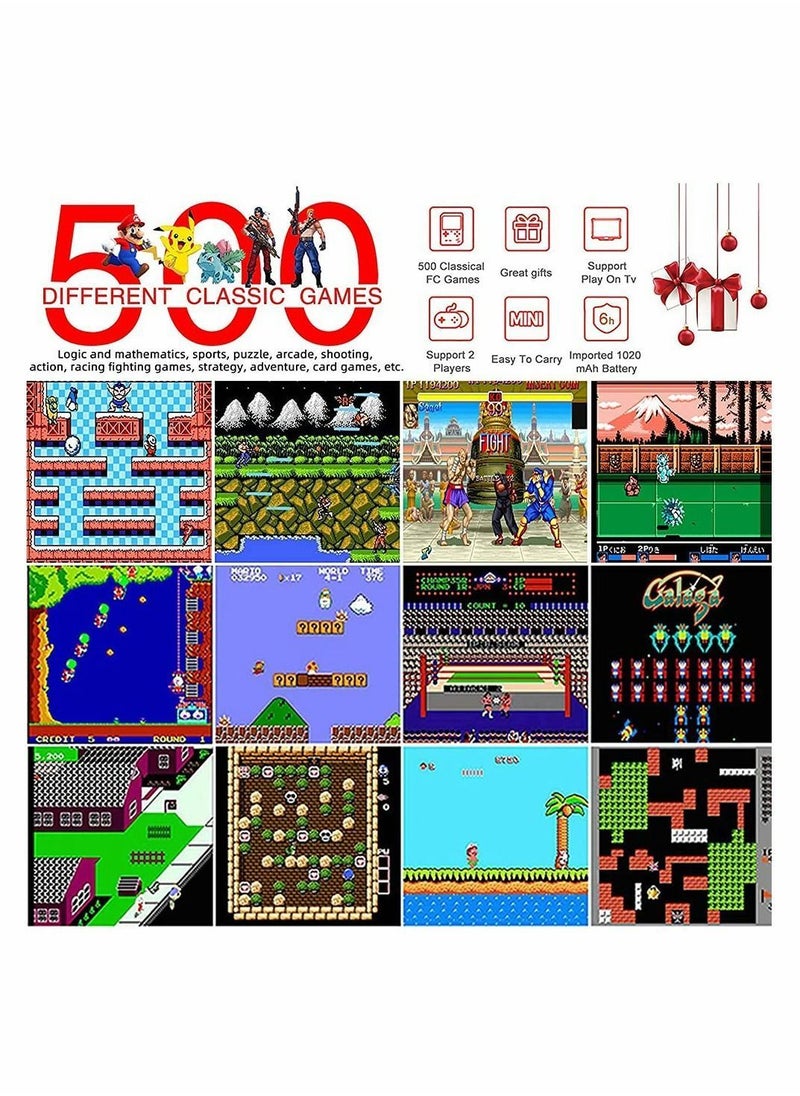 Y&D - Handheld Gameboy Console, 500 Super Classic FC Games, Mini Game Console with 3.0-Inches Color Screen, 1020mAh Rechargeable Battery Portable Connect to TV and Two Players - Image 1