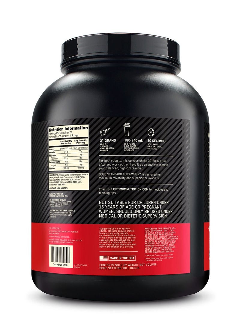Optimum Nutrition - Gold Standard 100% Whey Protein Powder, for Muscle Support & Recovery, Primary Source Whey Protein Isolate - Vanilla Ice Cream, 2.27 Kgs (5 lbs) - Image 1