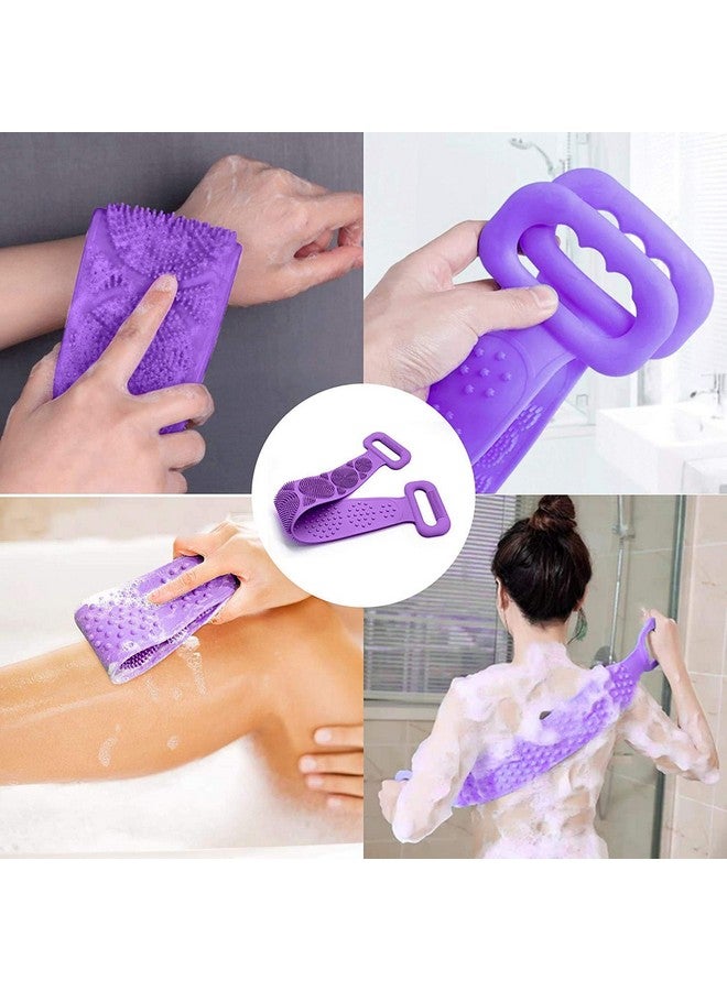 GIMMICK Silicone Body Back Scrubber, Double Side Bathing Brush for Skin Deep Cleaning Massage, Dead Skin Removal Exfoliating Belt for Shower, Easy to Clean, for Men & Women (Multi -color) - Image 5