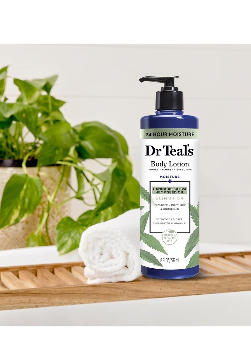 Dr Teal's Dr Teal's Body Lotion, Cannabis Sativa Hemp Seed Oil & Essential Oils, 18 oz (Pack of 3) - Image 2