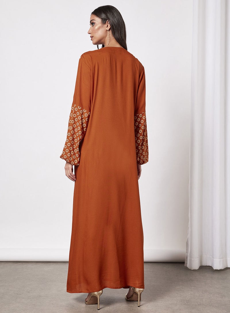 HANA & SARA Embroidered Jalabiya Dress With Sheila  - Image 2