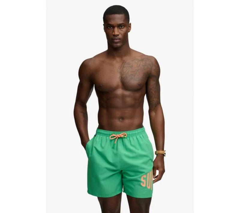 سوبر دراي Printed Logo 16-Inch Swim Shorts