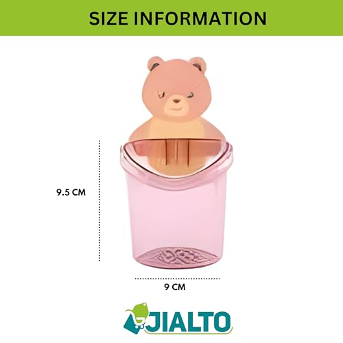 JIALTO Toothbrush Holder, Plastic Brush Holder 3 Pcs Set, Self Adhesive Toothbrush Holder for Bathroom Wall, Tooth Brush Stand Storage Toothbrush, Toothpaste, Teddy Bear Shaped (Multicolor) - Image 2