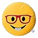 EvZ Emoji Glasses Girl Face Emoticon Cushion Stuffed Plush Soft Pillow Official Certified 32cm Yellow - Image 2