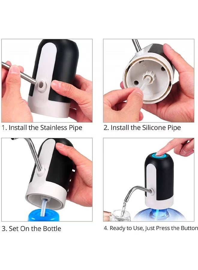 USB rechargeable home portable drinking water pump for 2-5 gallons or 5L/6L/10L bottled water, barrel water, suitable for home, kitchen, living room, office, camping, travel and other scenes - Image 4