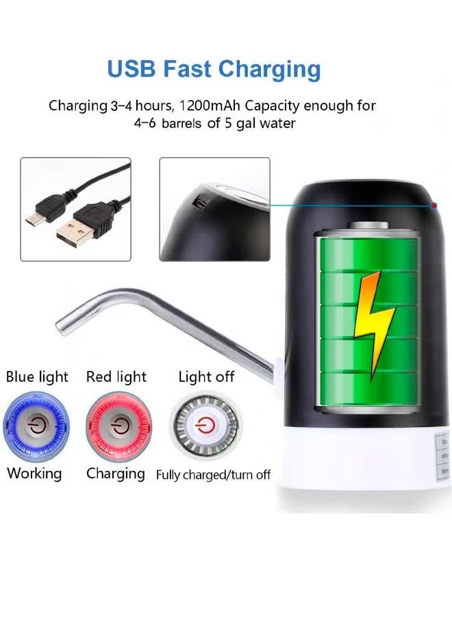 USB rechargeable home portable drinking water pump for 2-5 gallons or 5L/6L/10L bottled water, barrel water, suitable for home, kitchen, living room, office, camping, travel and other scenes - Image 3