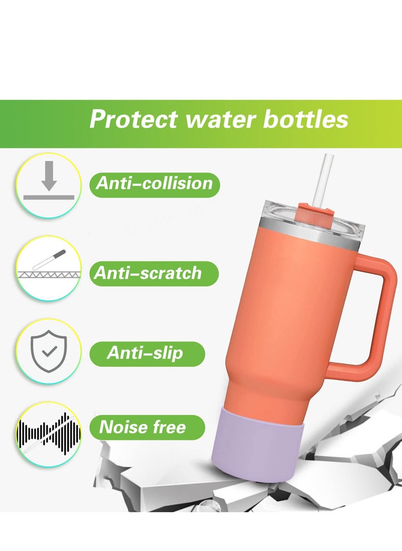Generic - 2 Pcs Silicone Boot for Stanley Quencher Adventure 40oz & Stanley IceFlow 20oz 30oz Reduces Noise Protective Silicone Water Bottle Bottom Sleeve Cover Compatible with Stanley Tumbler (Wisteria) - Image 1