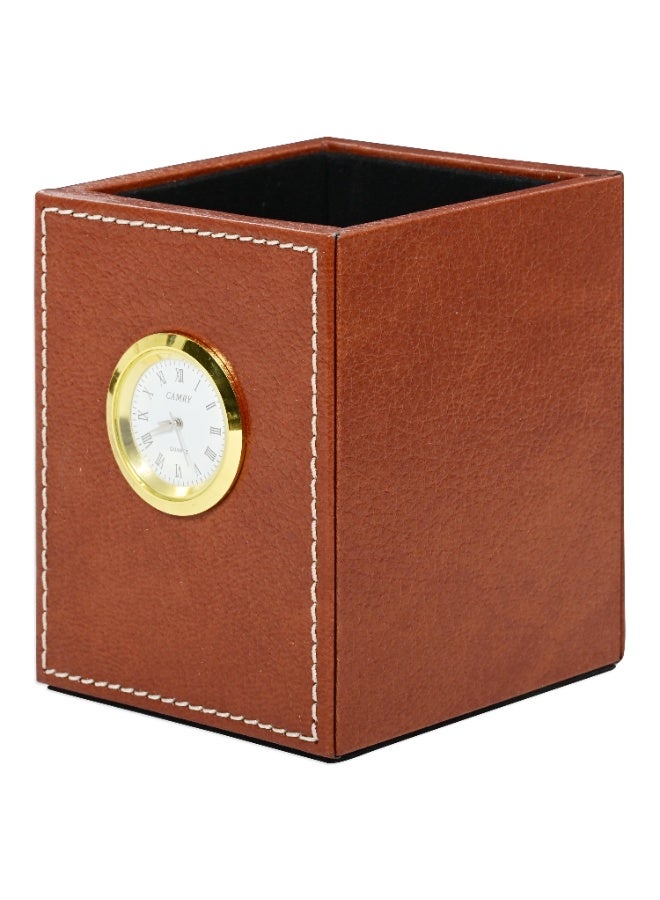 FIS Executive Desk Set, German Bonded Leather Materials, Set of 10 Pieces, Brown Color, Pack in Gift Box-FSDSEXBL231BR - Image 5