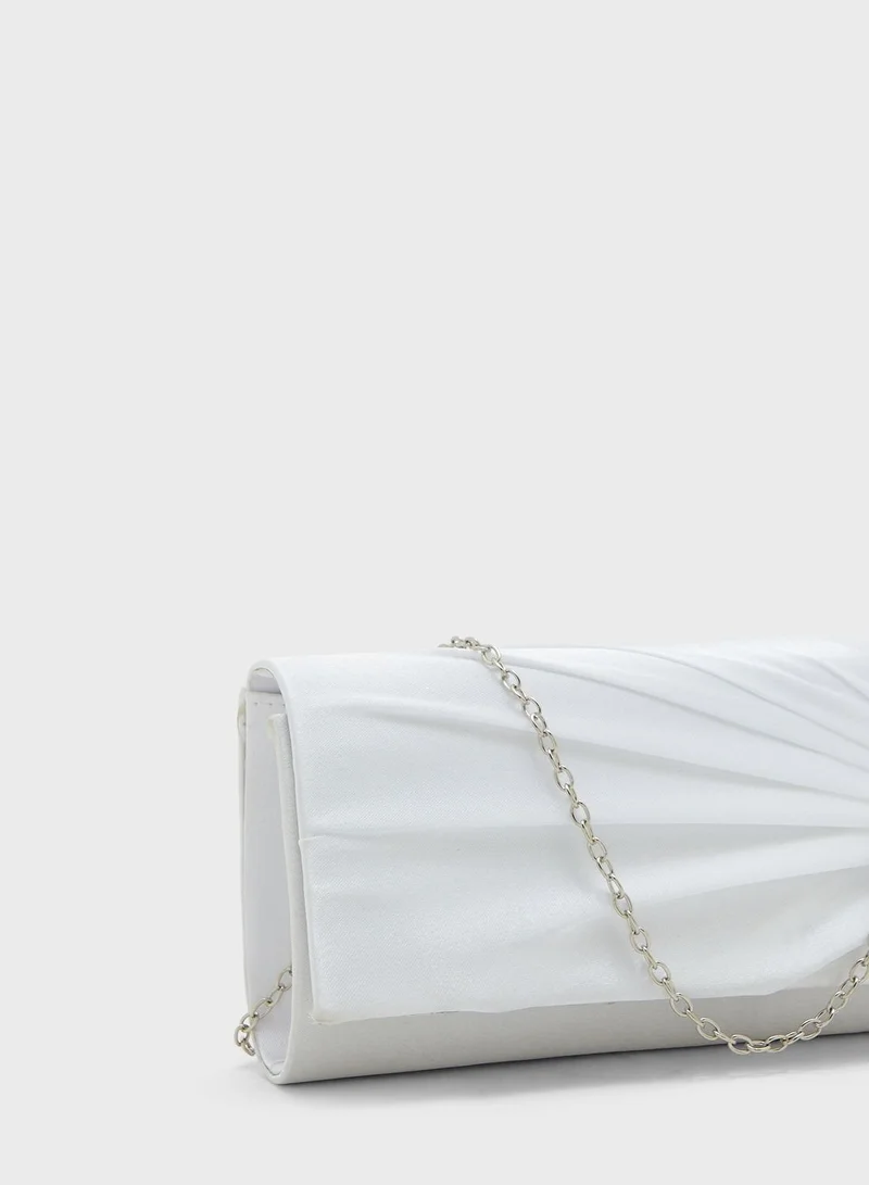 Ella Limited Edition Flower Trim Satin Clutch Bag