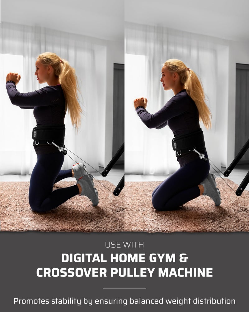 THEFITGUY Multi-Attachment Belt for Cable Machine and Smart Home Gym Squats and Hip Thrusts, 5 Attachment Points for Optimal Weight Distribution, 2 Straps (40â€ & 27â€) and 3 Metal Snap Hooks Included - Image 3