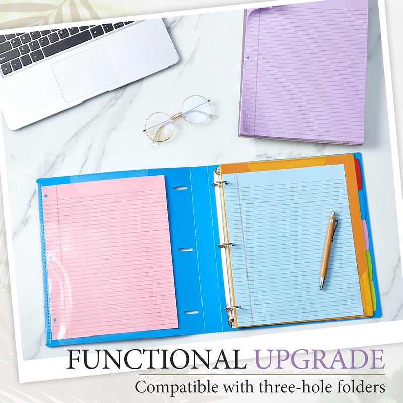 MotiMind 10 Packs 8.5" x 11" Top Spiral Notebook with 3 Hole Punched Legal Pads College Ruled Notepad 50 Sheets Hard Cardboard Paper Wirebound Notepad for Office School Business (Pink,Blue,Purple) - Image 2