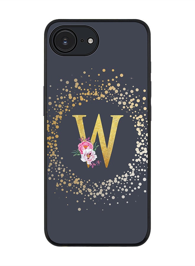 Stylizedd For Apple iPhone 16e Case,Slim fit Camera Protection, Shockproof Thin Phone cover  - Custom Monogram Floral - W  (Grey ) - Image 1