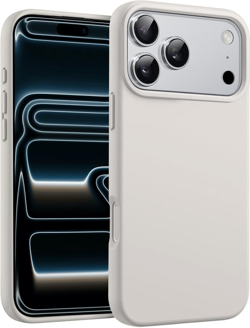 DIZORO Compatible with (iPhone 17 Pro Case)(2025), Liquid Silicone 3 Layers Full Covered Soft Gel Rubber Phone Case,Shockproof Protective Cover with Anti-Scratch Microfiber Lining-Stone Grey - Image 5