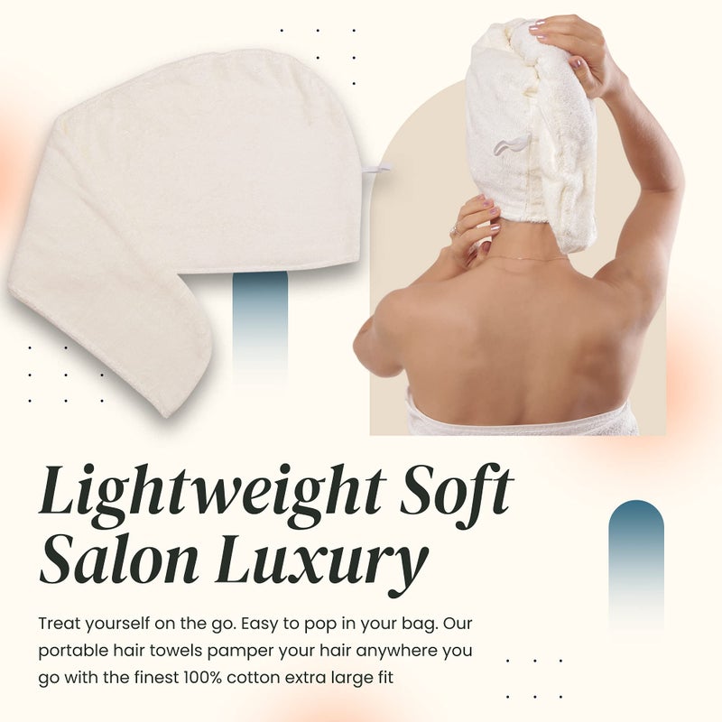 Aspen5 Huge Cotton Hair Towel Wrap for Women (Coral White) - Image 5