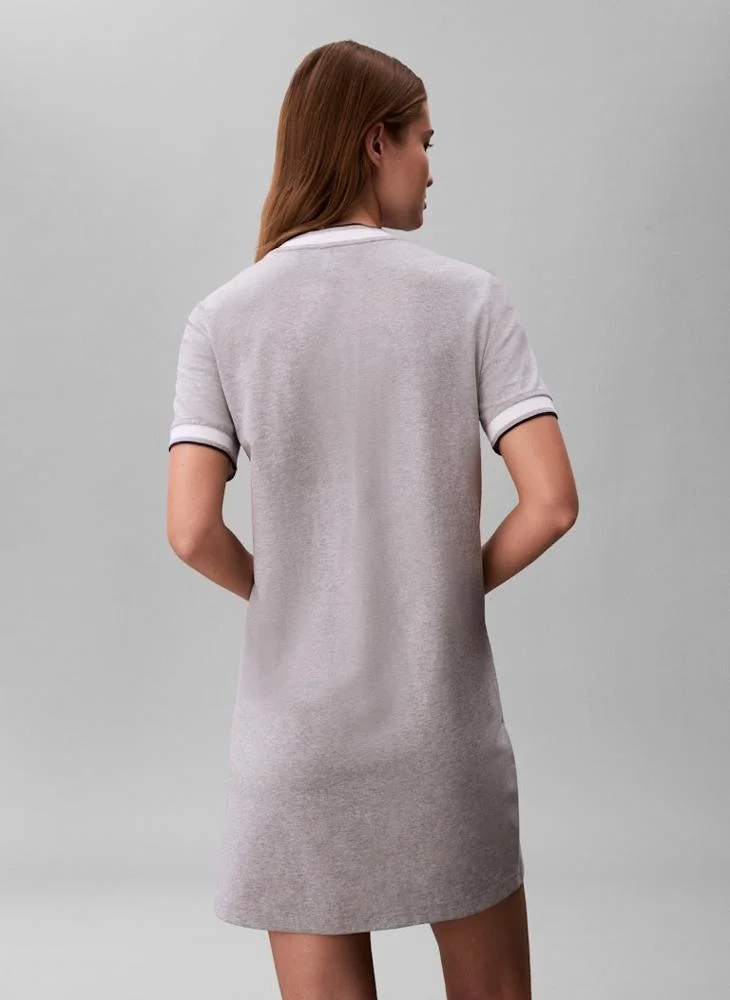 Calvin Klein Jeans  Casual Monogram Stripe Trim Mini Dress for Women | Best Price UAE