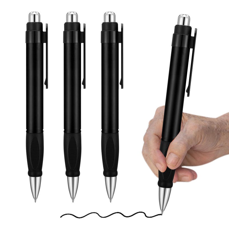 lyforx Big Fat Pens - Enhanced Writing Stability for Arthritis and Elderly Easy Thick Grip 3pcs Black - Image 1