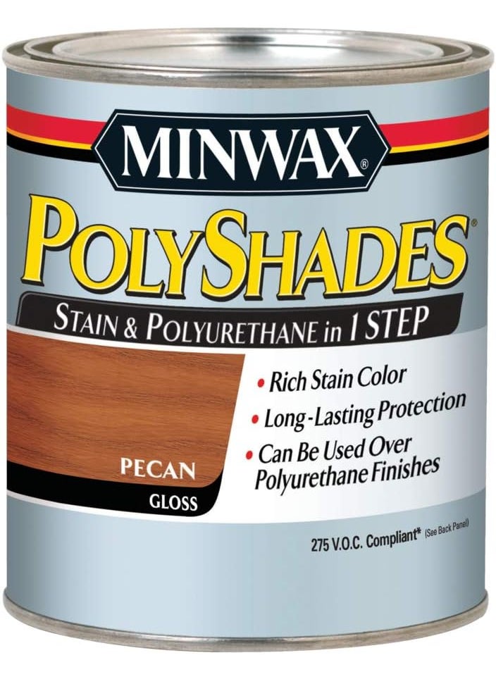 Minwax Minwax 617204444 PolyShades  Stain  Polyurethane in 1 Step quart Pecan Gloss  - Image 1