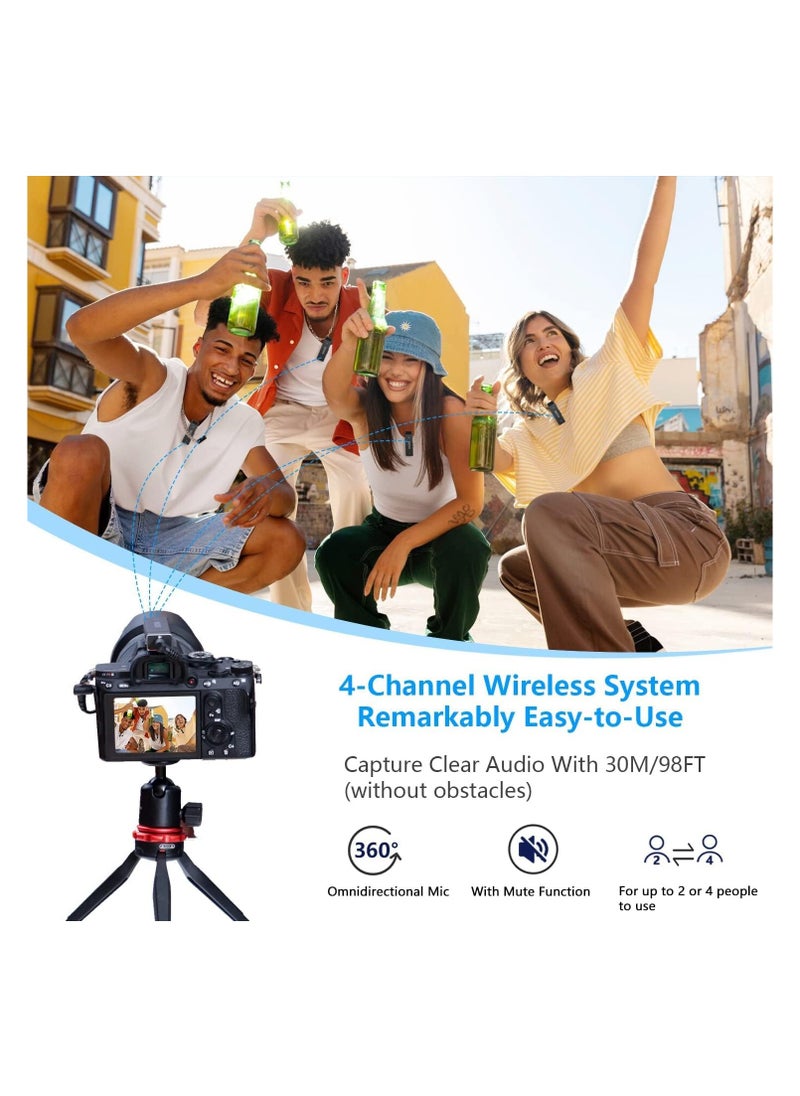 BOYA BY-W4 Ultra-Compact 4-Channel 2.4GHz Wireless Microphone System