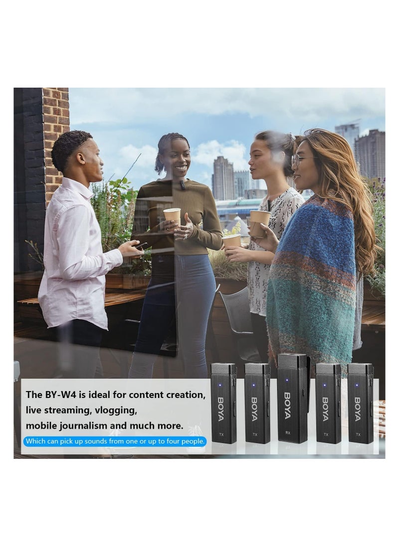 BOYA BY-W4 Ultra-Compact 4-Channel 2.4GHz Wireless Microphone System