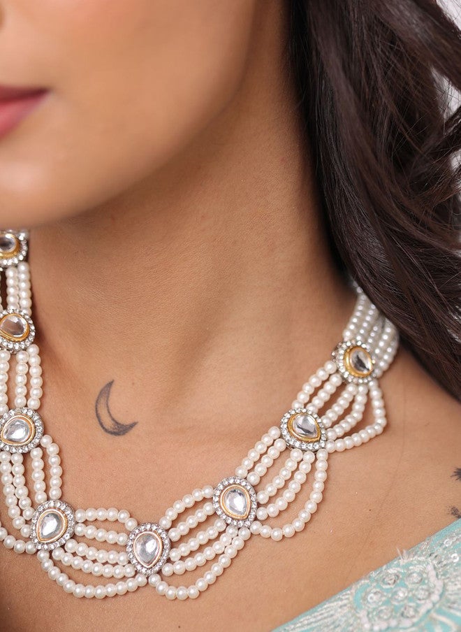 Binnis Wardrobe Kundan-Studded & Beaded Jewellery Set - Image 4
