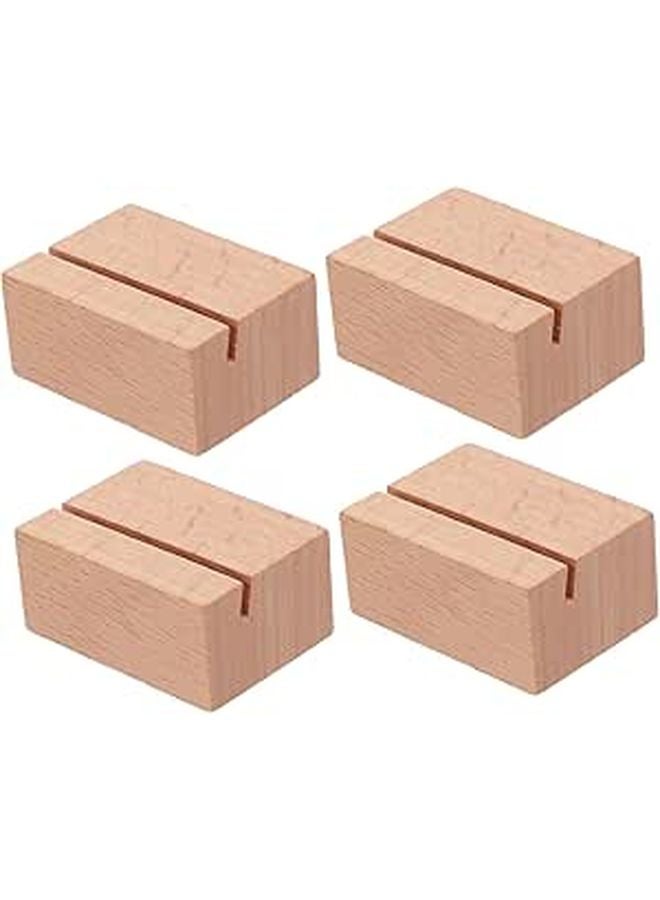 Wooden Card Holder Set Of 4 For Postcards Photos Name Plates Office Organizer - Image 1