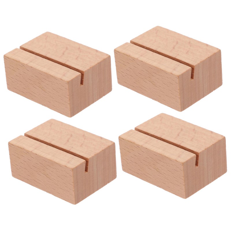 Wooden Card Holder Set Of 4 For Postcards Photos Name Plates Office Organizer - Image 2