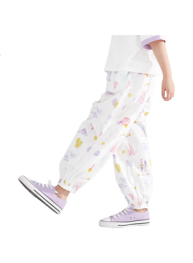 Qq Duck Children'S Clothing, Girls' Mosquito-Repellent Pants, Summer Casual Pants, Student And Youth Clothing, Fresh Floral Print; 165 - Image 1