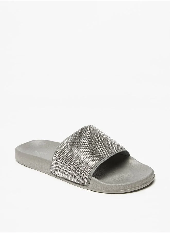 أكوا Women's Embellished Slip-On Slides