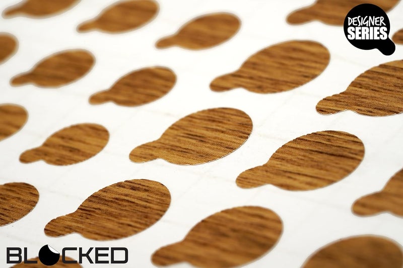 BLOCKED Webcam/Camera Vinyl Covers | 57 Tabbed Low-Tack Restickable Webcam Sticker | 3-Sizes | Wood Grain Textured 57-Pack Tabbed - Image 4