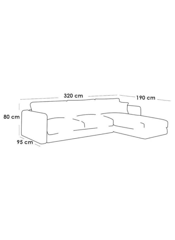 Betak - Corner sofa, size 320 x 190 x 80 x 95 cm - Black - Image 1