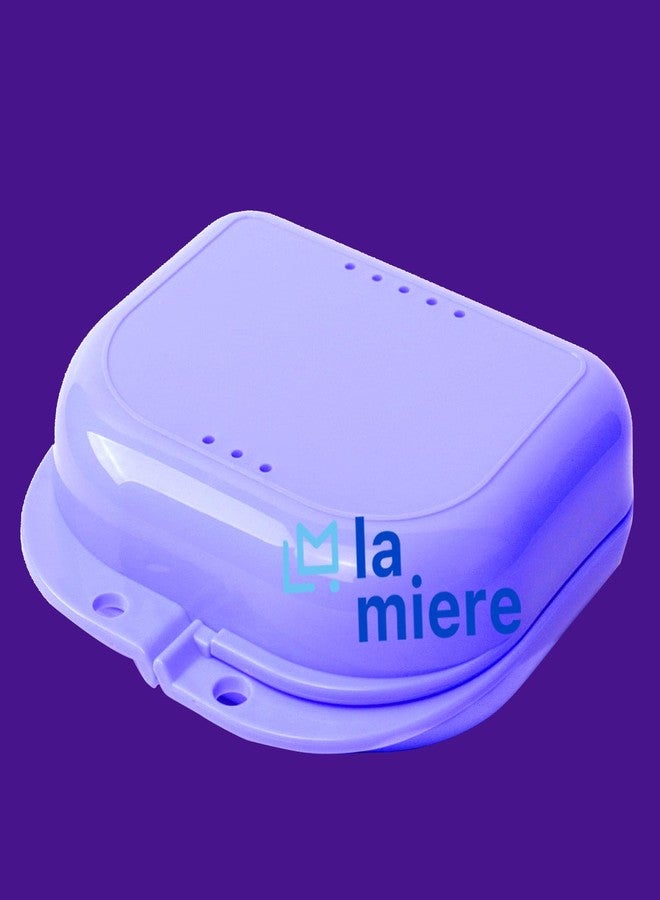 LA MIERE علبة تثبيت تقويم الأسنان من لا ميري مزودة بفتحات تهوية، قطعة واحدة، مزودة بقفل محكم، لون بنفسجي - Image 2