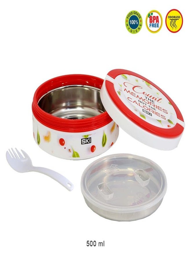 SKi Homeware Aroma Deluxe Steel Insulated Lunch Box, 500 and 150ml- Berry - Image 4