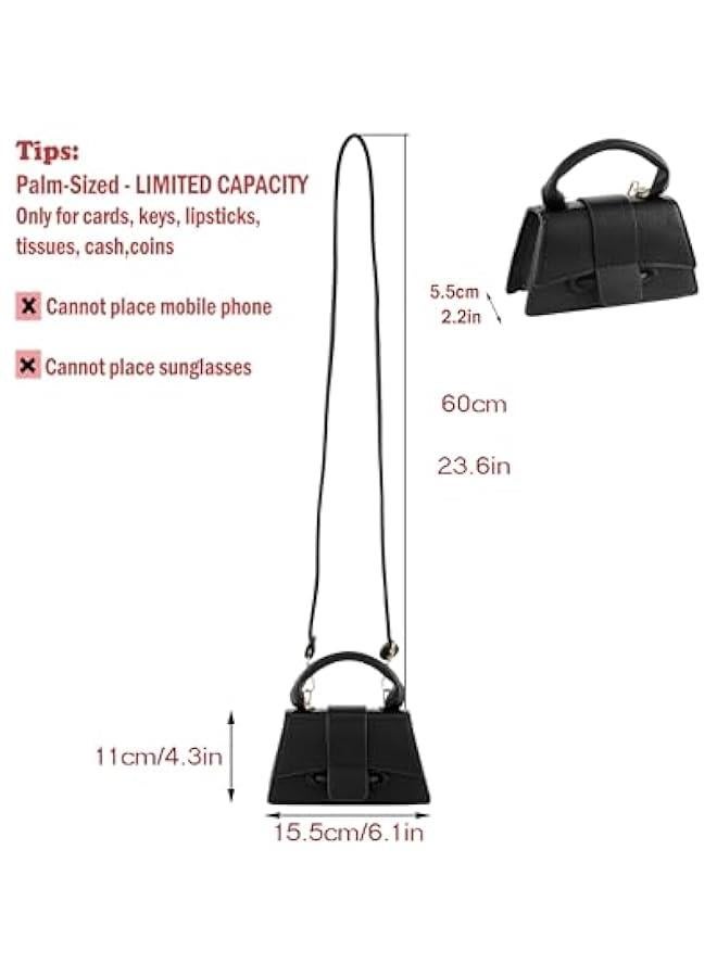 Arabest Mini Crossbody Handbag Women's Purse Clutch Cute Mini Trendy Bag Top Handle PU Leather Shoulder Bag - Image 2