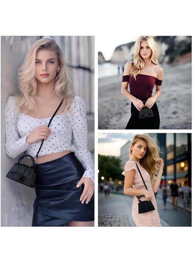 Arabest Mini Crossbody Handbag Women's Purse Clutch Cute Mini Trendy Bag Top Handle PU Leather Shoulder Bag - Image 4