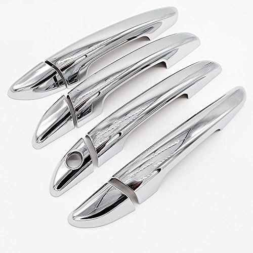 S SIZVER Triple Chrome Plated Door Handle Covers Compatible with 2015-2019 Sonata -no Smart Buttons- - Image 1