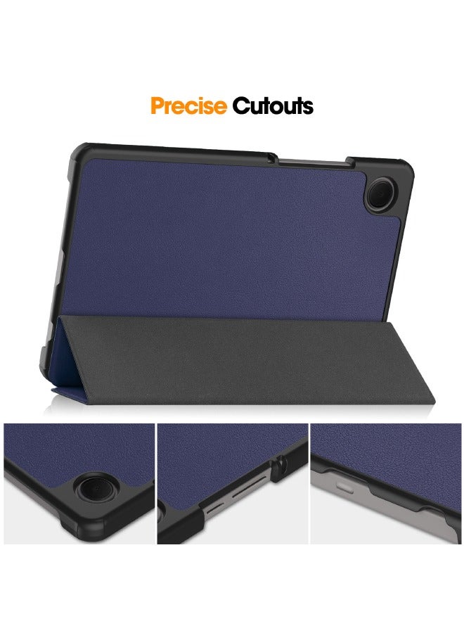 Samsung Galaxy Tab A9 Case, Tri-Fold Smart Tablet Case, Multi-Viewing Angles Stand Hard Shell Folio Case Cover with Auto Wake Sleep for Samsung Galaxy Tab A9 8.7 Inch 2023, Blue