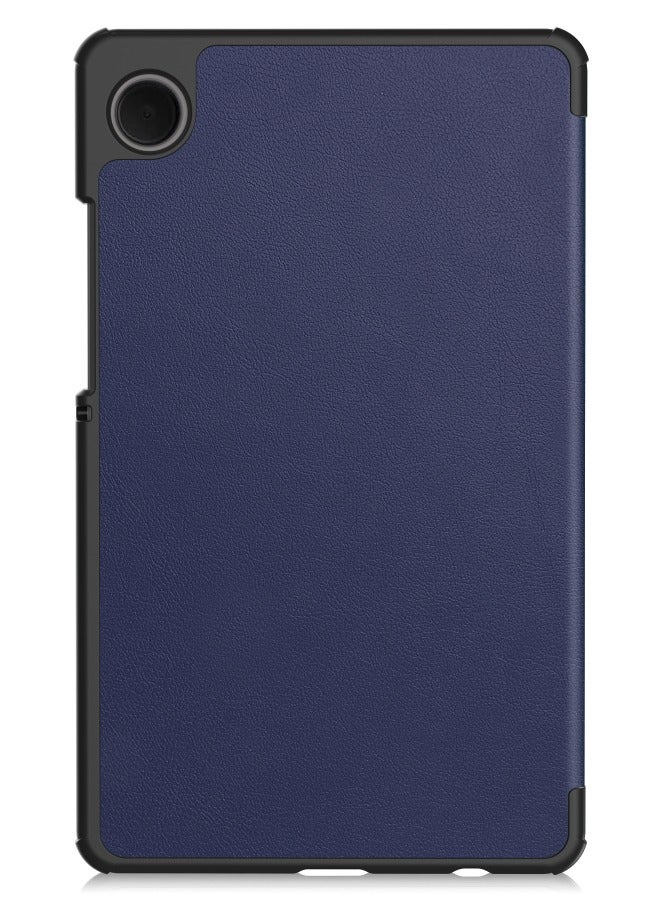 Samsung Galaxy Tab A9 Case, Tri-Fold Smart Tablet Case, Multi-Viewing Angles Stand Hard Shell Folio Case Cover with Auto Wake Sleep for Samsung Galaxy Tab A9 8.7 Inch 2023, Blue