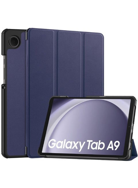 Samsung Galaxy Tab A9 Case, Tri-Fold Smart Tablet Case, Multi-Viewing Angles Stand Hard Shell Folio Case Cover with Auto Wake Sleep for Samsung Galaxy Tab A9 8.7 Inch 2023, Blue