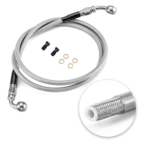 Mofun 48 Extended Length Hydraulic Front Brake Line Kit NonABS Compatible with Harley Sportster XL883 NL XL1200XT 20042022 For 12 14 Handlebar Stainless Steel Chrome - Image 1